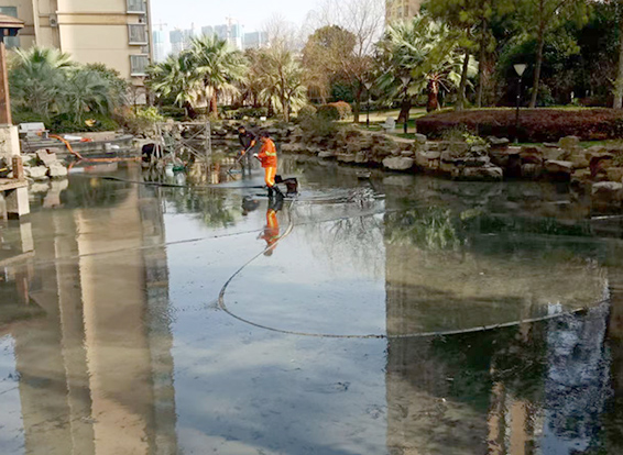 大武口景观池淤泥清理